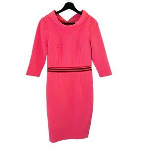 strapless open back dress Elle Bright Pink Off-Shoulder Midi Dress – Potere Clothing main image 0